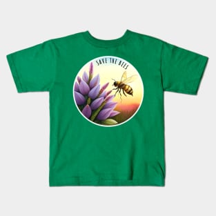 Save The Bees Honeybee and Flowers Kids T-Shirt